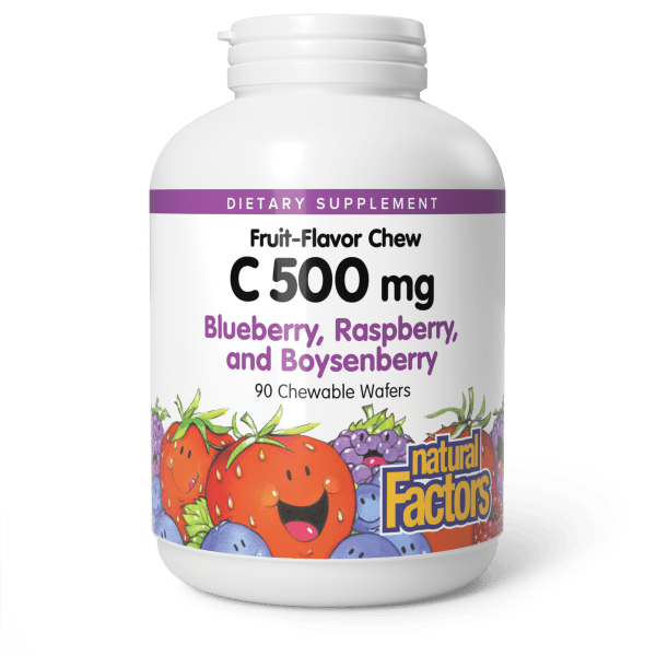 Вітамін C, Natural Factors Vitamin C, 500 мг, 90 таблеток (Ягідний мікс)