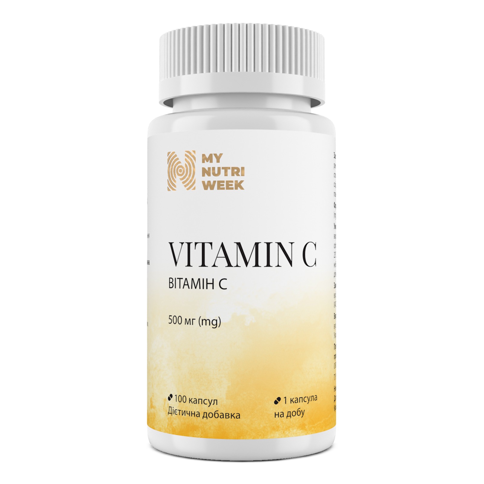 Вітамін С, My Nutri Week Vitamin C, 500 мг, 100 капсул