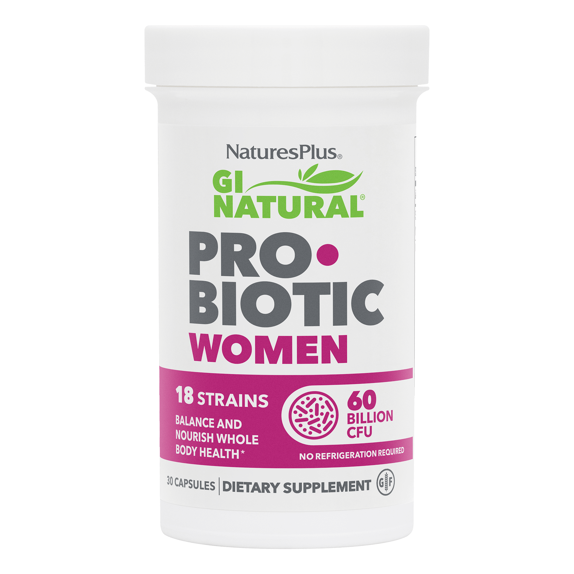 Пробіотик для жінок, Natures Plus GI Natural Probiotic Women, 60 млрд КУО, 30 капсул