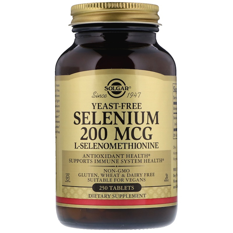 Селен без дріжджів, Solgar Selenium Yeast-Free, 200 мкг, 250 таблеток