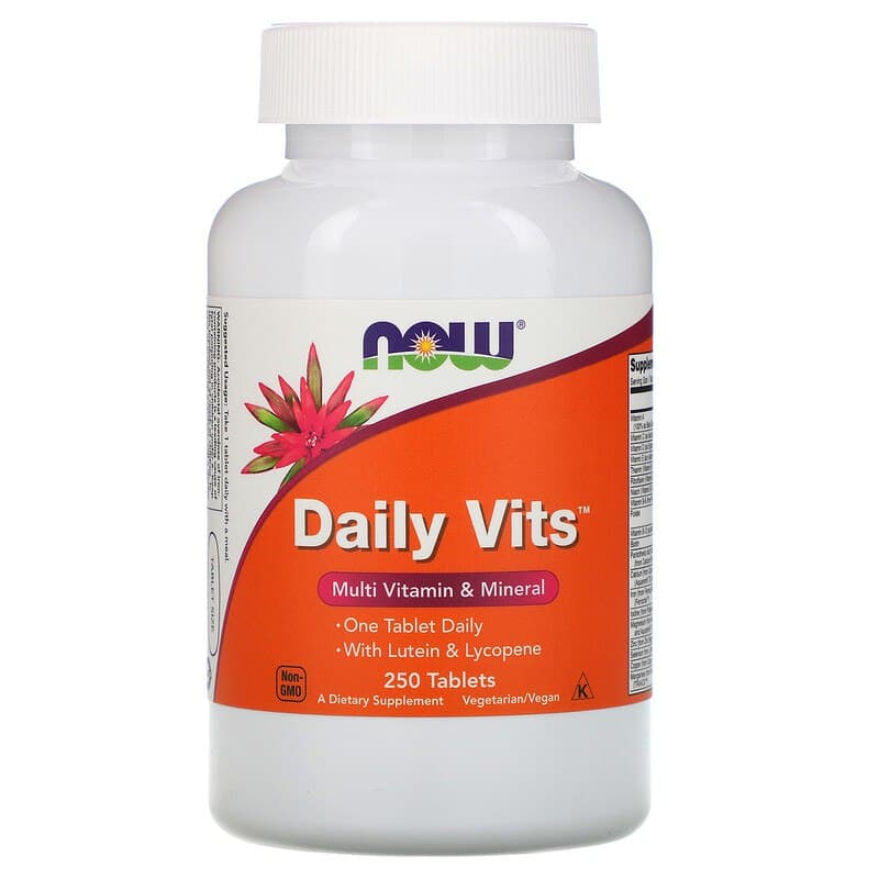 Мультивітаміни та мінерали, Now Foods Daily Vits, 250 таблеток