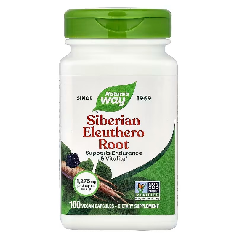 Елеутерокок сибірський, Nature's Way Siberian Eleuthero Root, 425 мг, 100 вегетаріанських капсул
