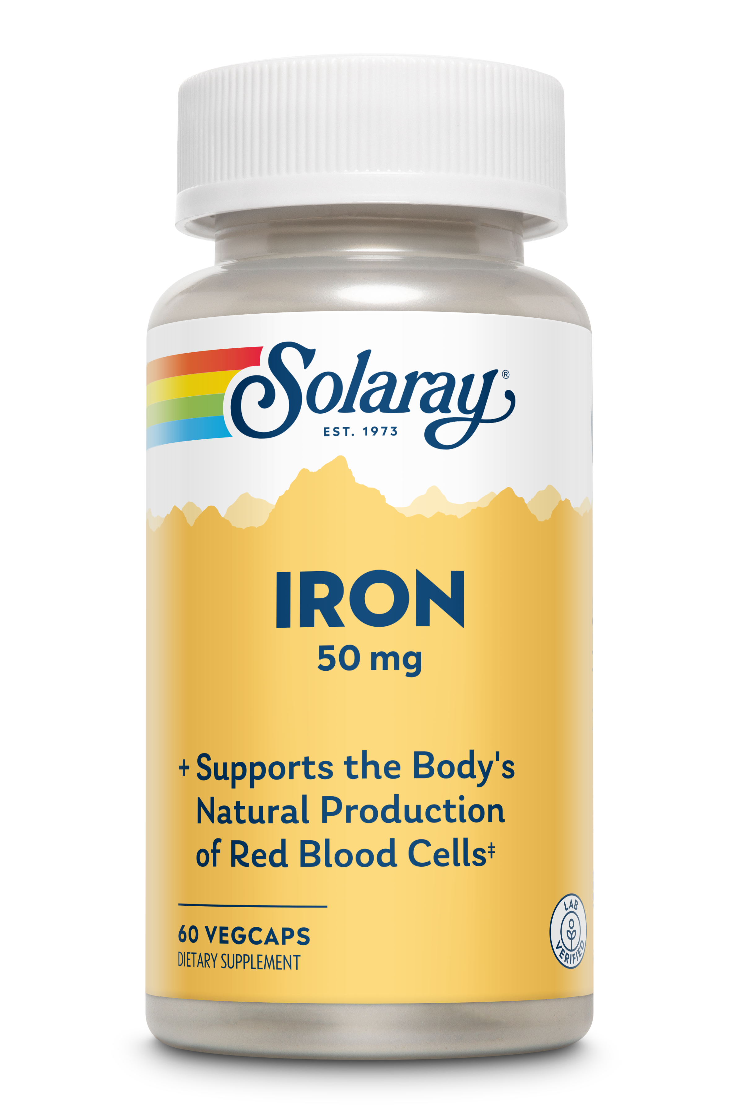 Залізо, Solaray Iron, 50 мг, 60 вегетаріанських капсул