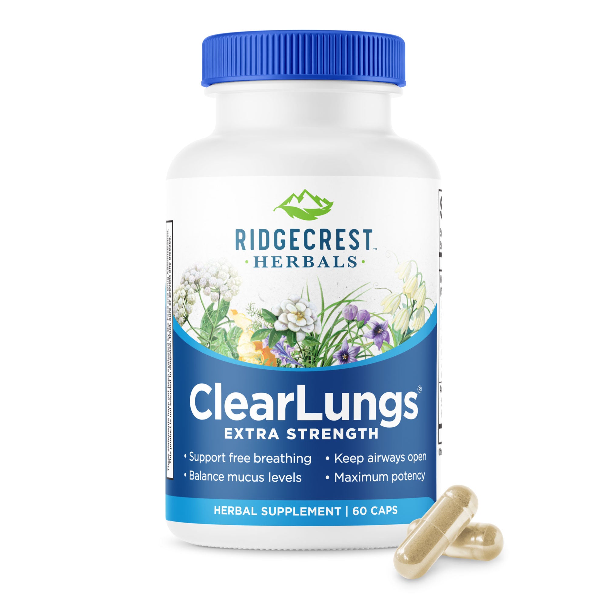 Комплекс для Підтримки Легенів, Екстра Сила, Clear Lungs, RidgeCrest Herbals, 60 гелевих капсул