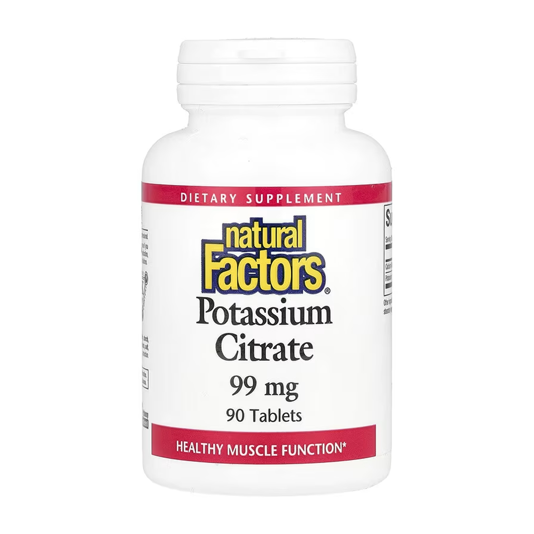Калій цитрат, Natural Factors Potassium Citrate, 99 мг, 90 таблеток