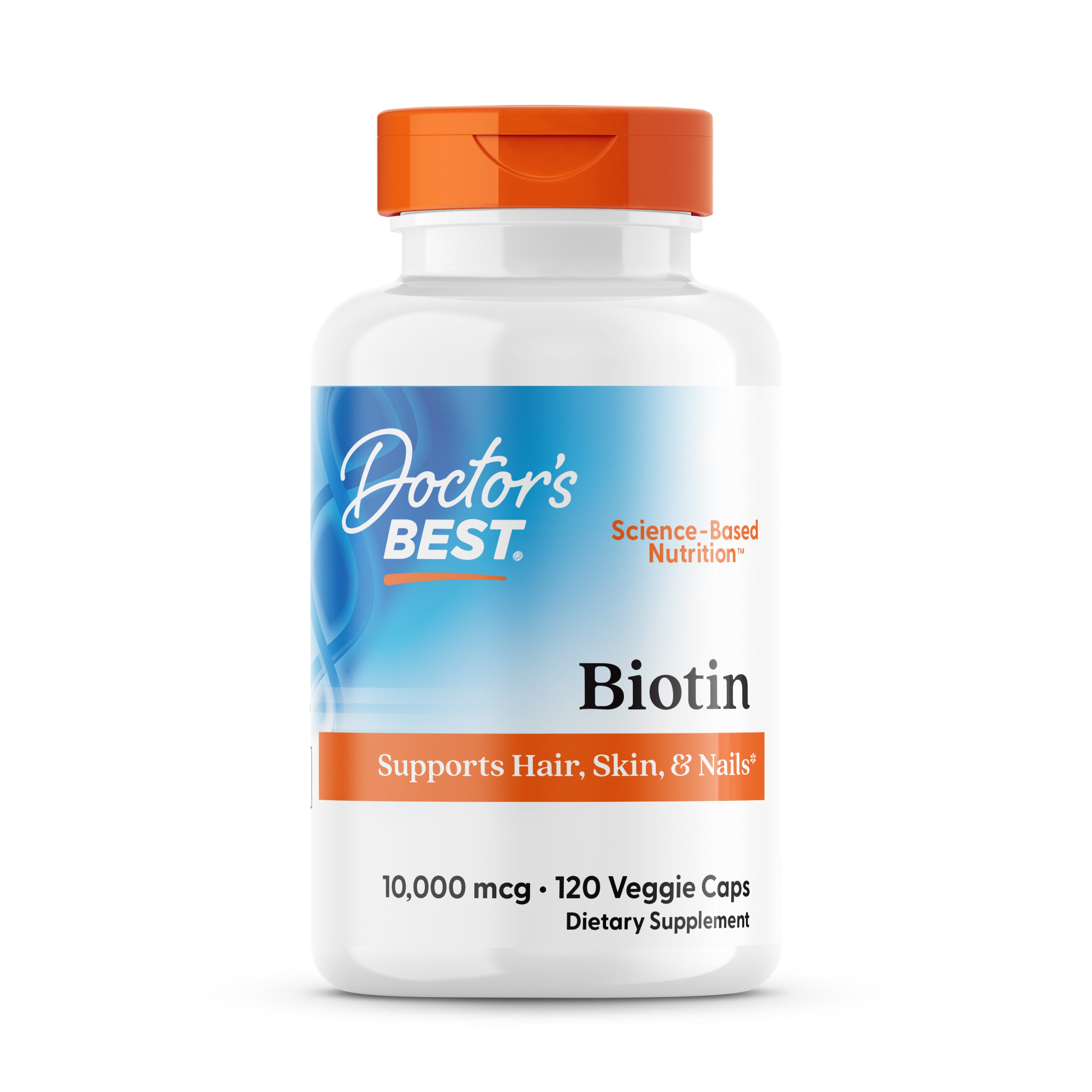 Біотин, Doctor's Best Biotin, 10000 мкг, 120 вегетаріанських капсул