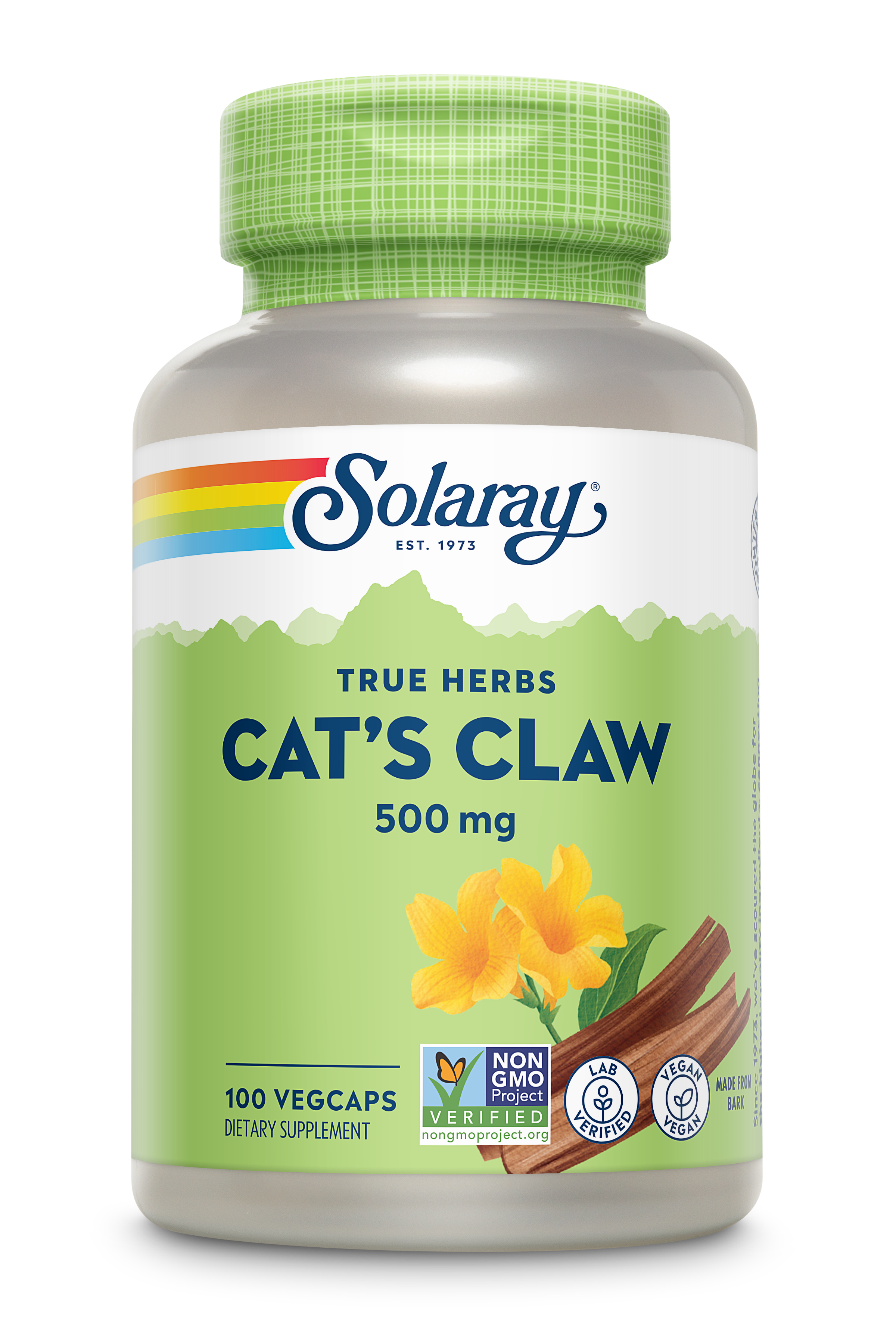 Котячий кіготь, Solaray Cat's Claw, 500 мг, 100 вегетаріанських капсул