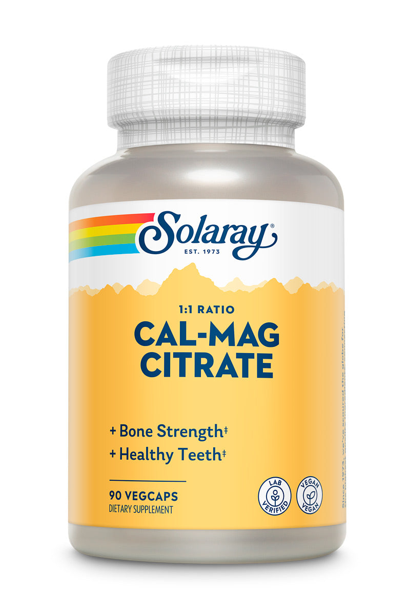 Кальцій та магній, Solaray Cal-Mag Citrate, 90 вегетаріанських капсул