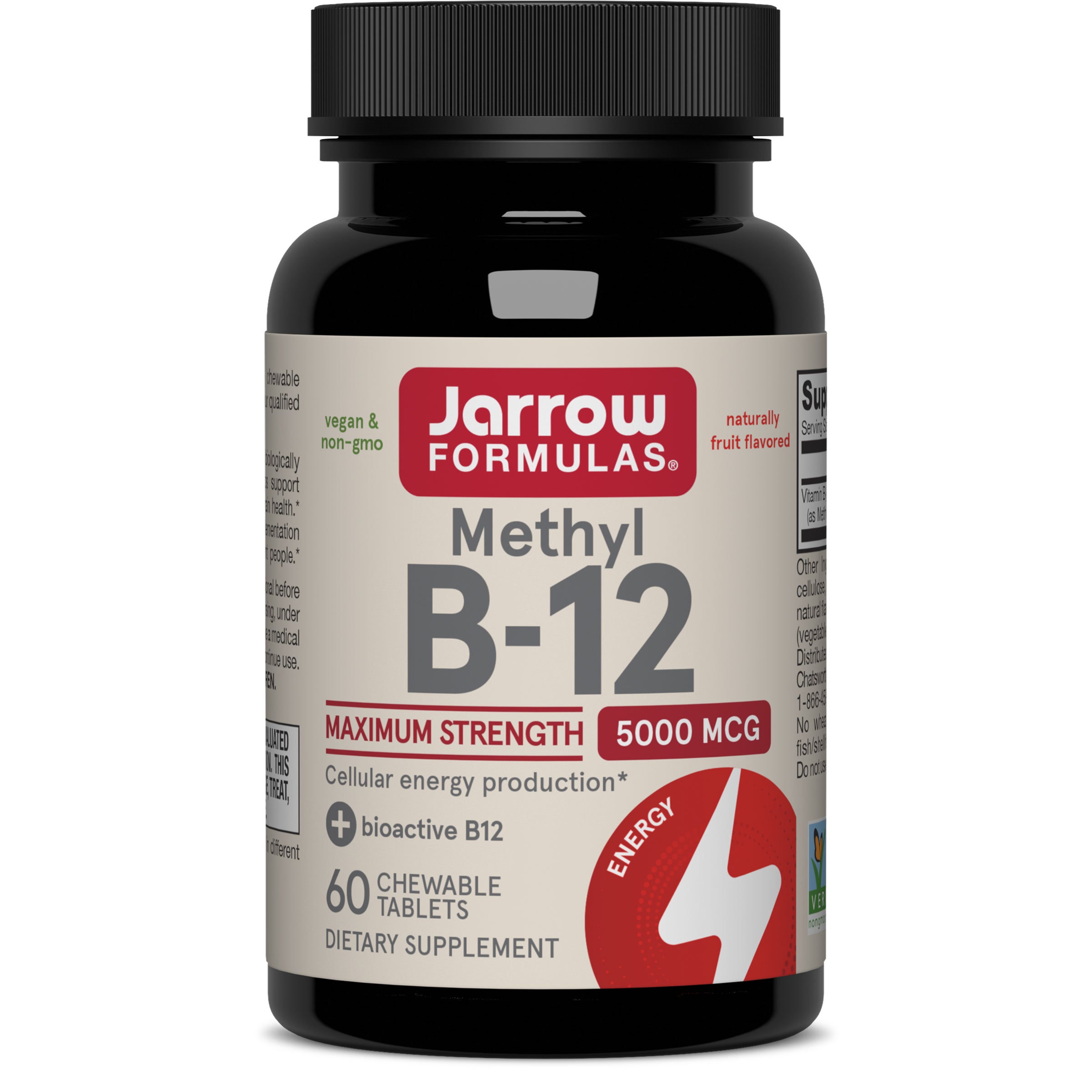 Вітамін B12, Jarrow Formulas Methyl B-12, 5000 мкг, 60 жувальних таблеток (Вишня)