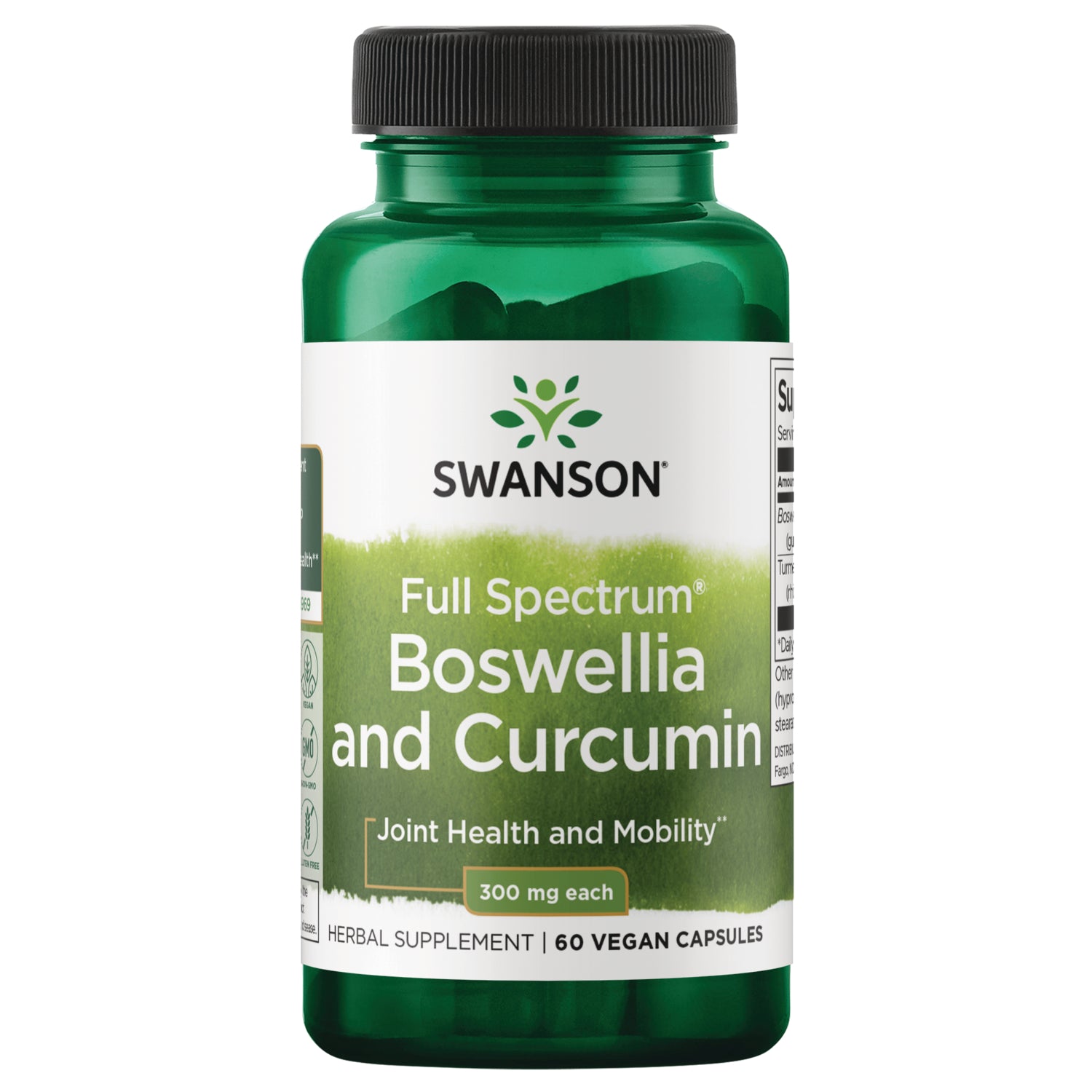 Босвелія та куркумін, Swanson Full Spect Boswellia and Curcumin, 60 капсул