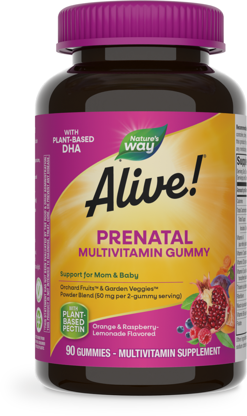 Мультивітаміни для вагітних, Nature's Way Alive Prenatal Multivitamin, 90 жувальних цукерок (полуниця / лимон)