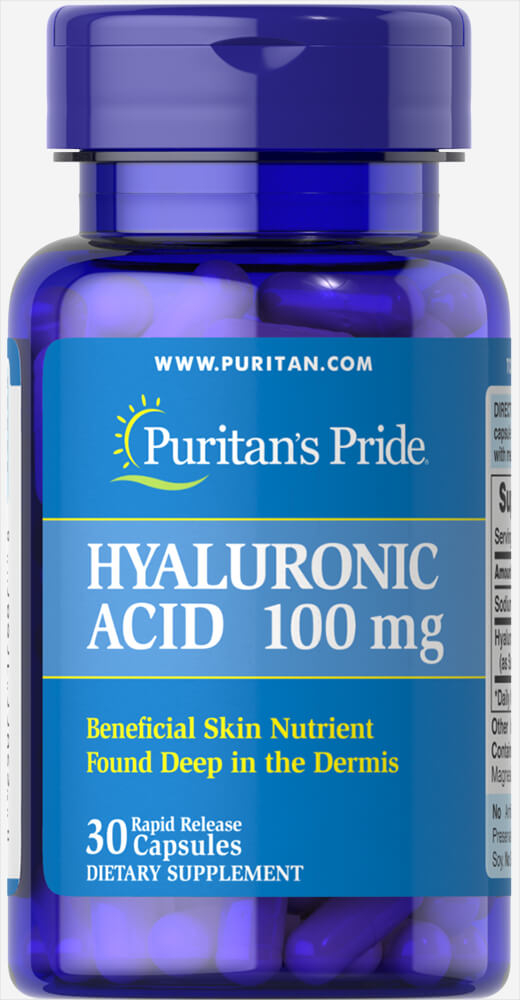 Гіалуронова кислота, Puritan's Pride Hyaluronic Acid, 100 мг, 30 капсул