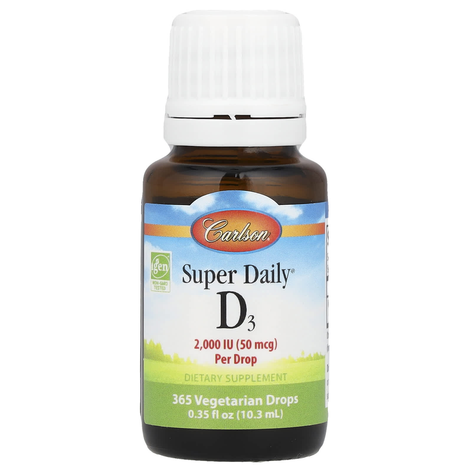 Вітамін D3, Carlson Labs Super Daily D3, 2000 МО, 10,3 мл