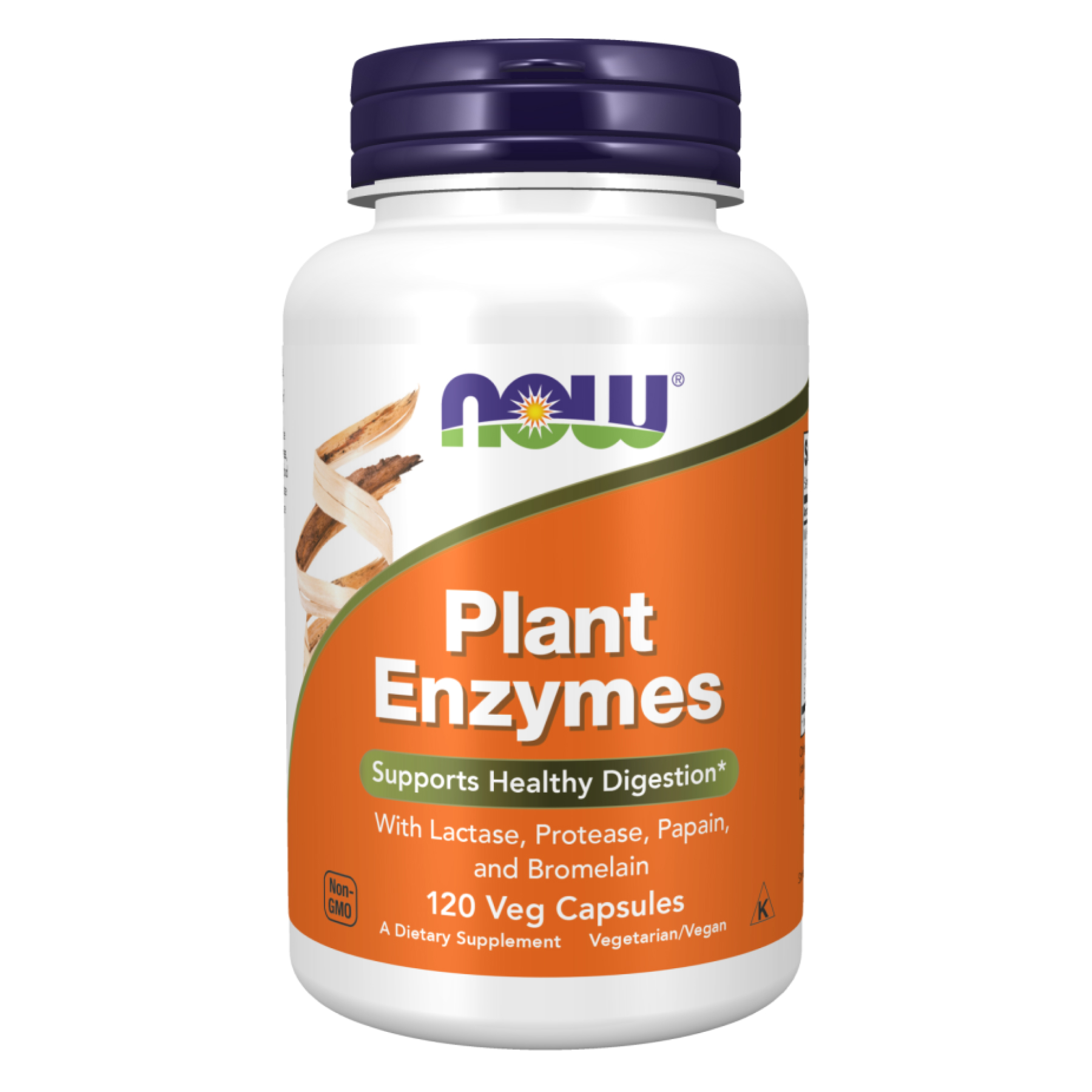 Рослинні ферменти для травлення, Now Foods Plant Enzymes, 120 вегетаріанських капсул