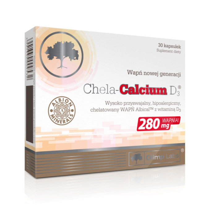 Кальцій та вітамін D3, Olimp Nutrition Chela-Calcium D3, 30 капсул