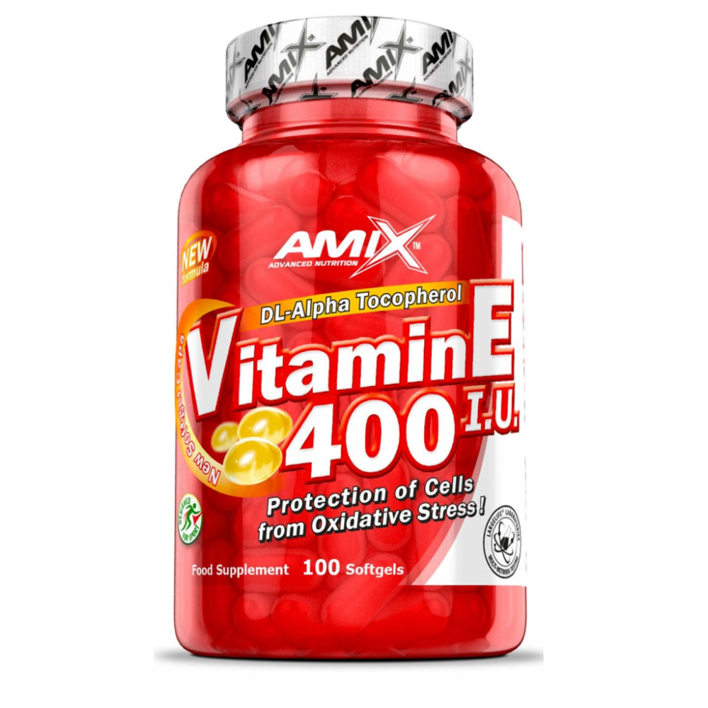 Вітамін E, Amix Vitamin E, 400 МО, 100 м'яких капсул
