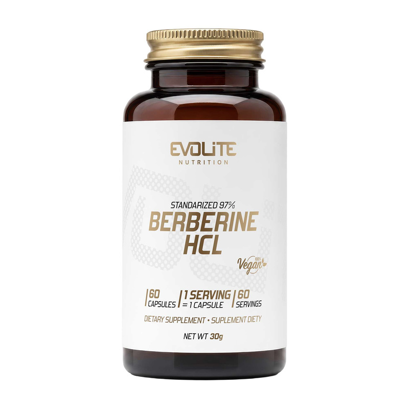 Берберин, Evolite Nutrition Berberine HCL, 400 мг, 60 вегетаріанських капсул