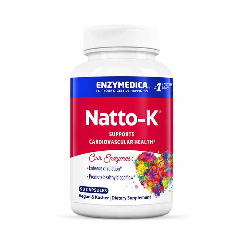 Наттокіназа для серцево-судинної системи, Enzymedica Natto-K, 90 капсул