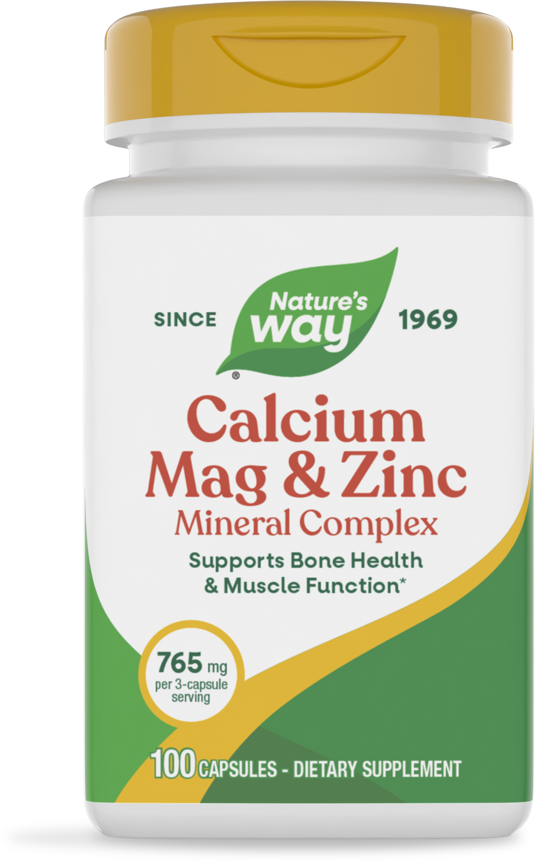 Кальцій, магній та цинк, Nature's Way Calcium Mag & Zinc Mineral Complex, 765 мг, 100 капсул