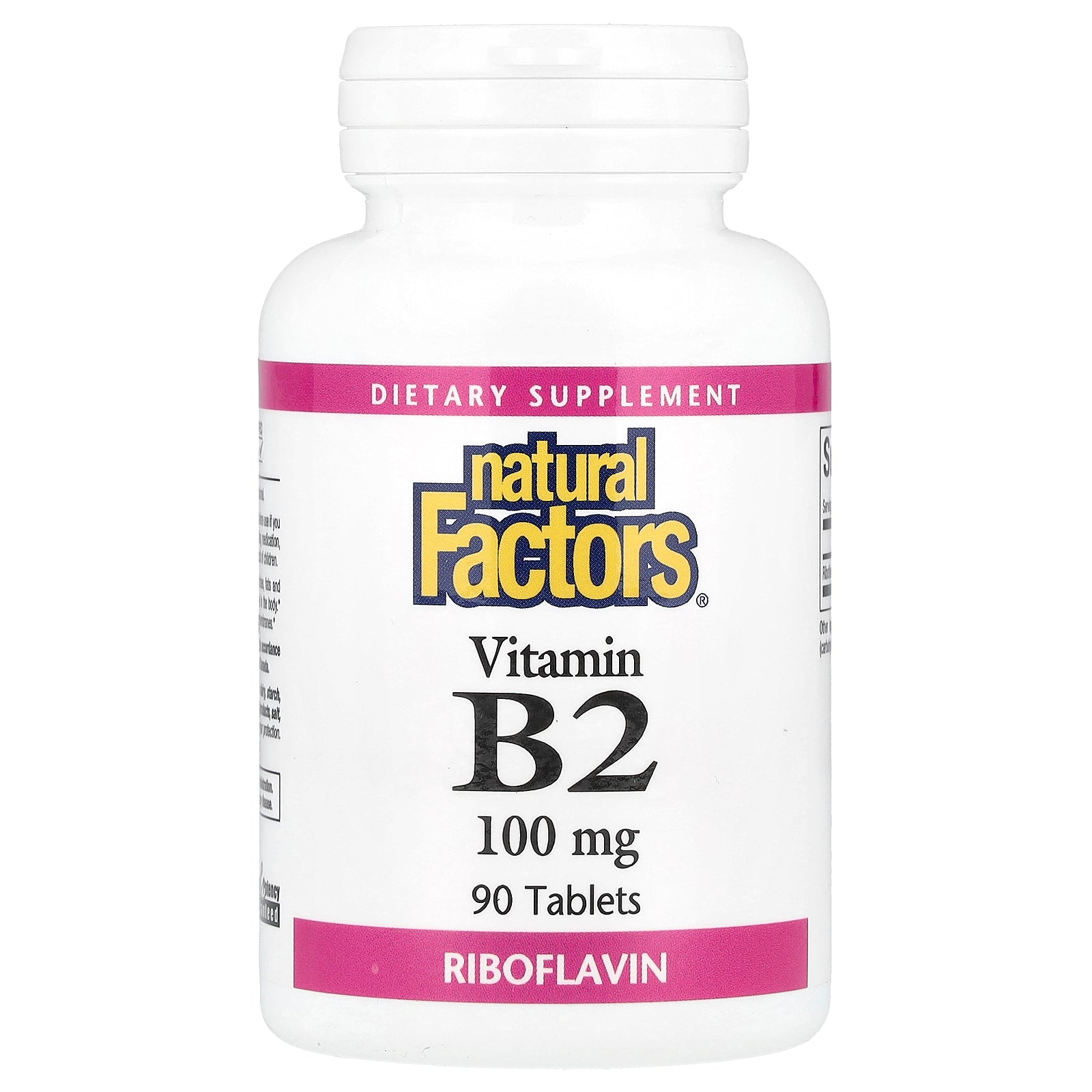 Вітамін В2, Рибофлавін, Natural Factors, 100 мг, 90 Таблеток