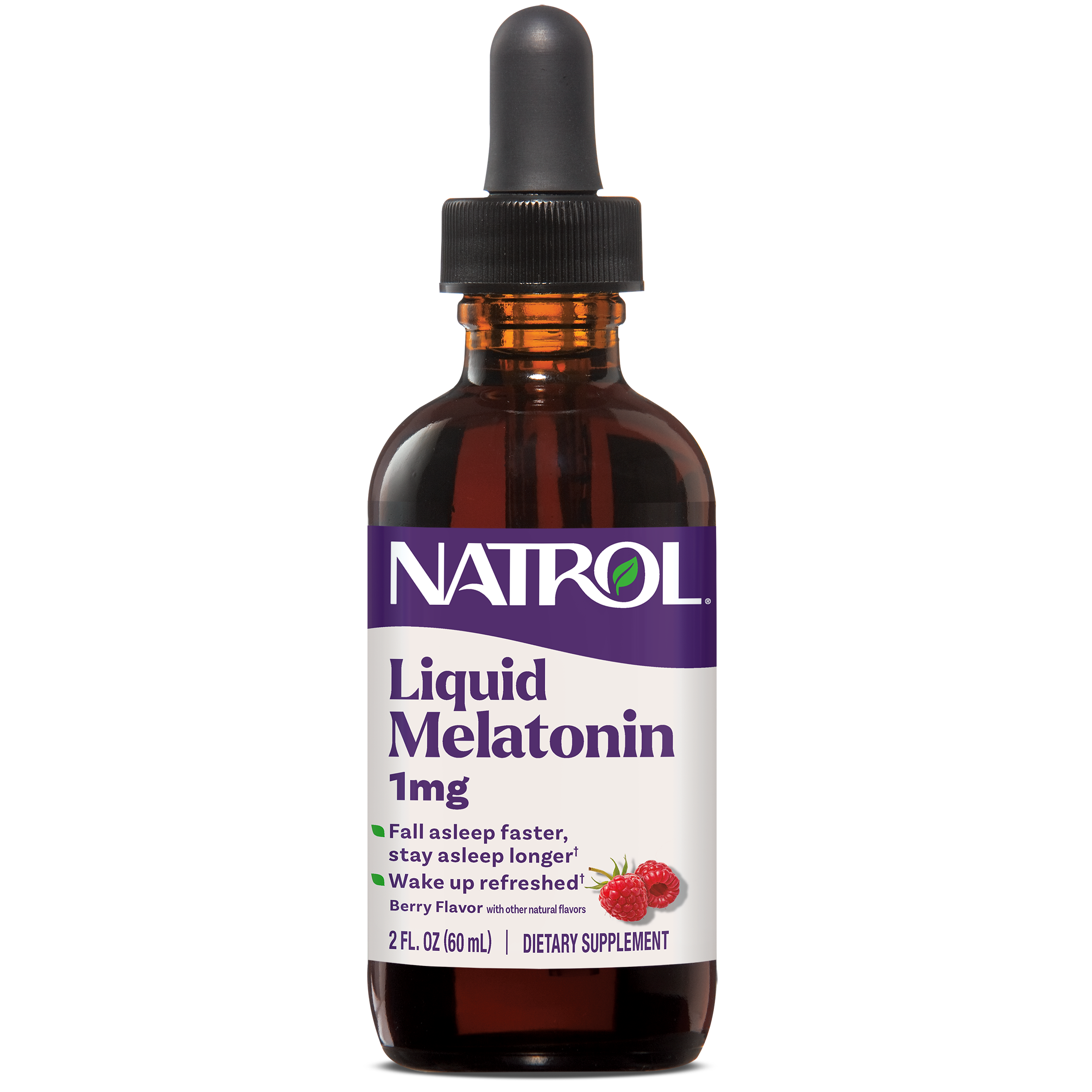 Мелатонін у краплях для сну, Natrol Liquid Melatonin, 1 мг, 60 мл (Ягода)