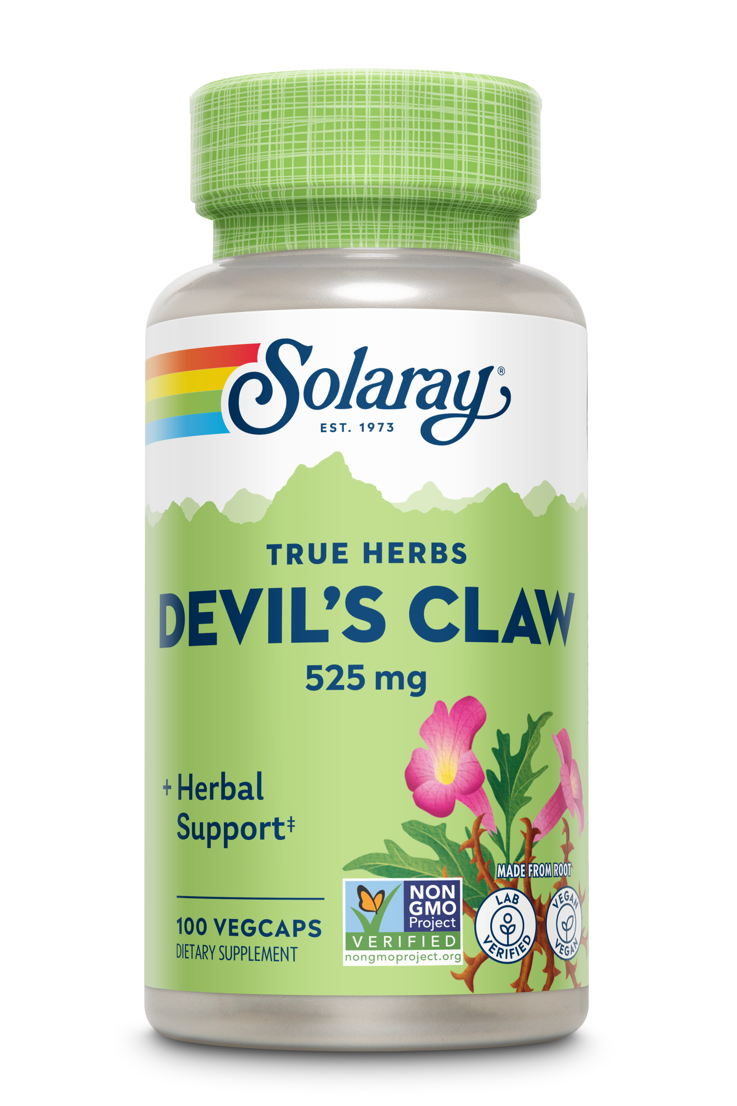Екстракт кореня гарпагофітуму, Solaray Devil's Claw Root, 525 мг, 100 вегетаріанських капсул