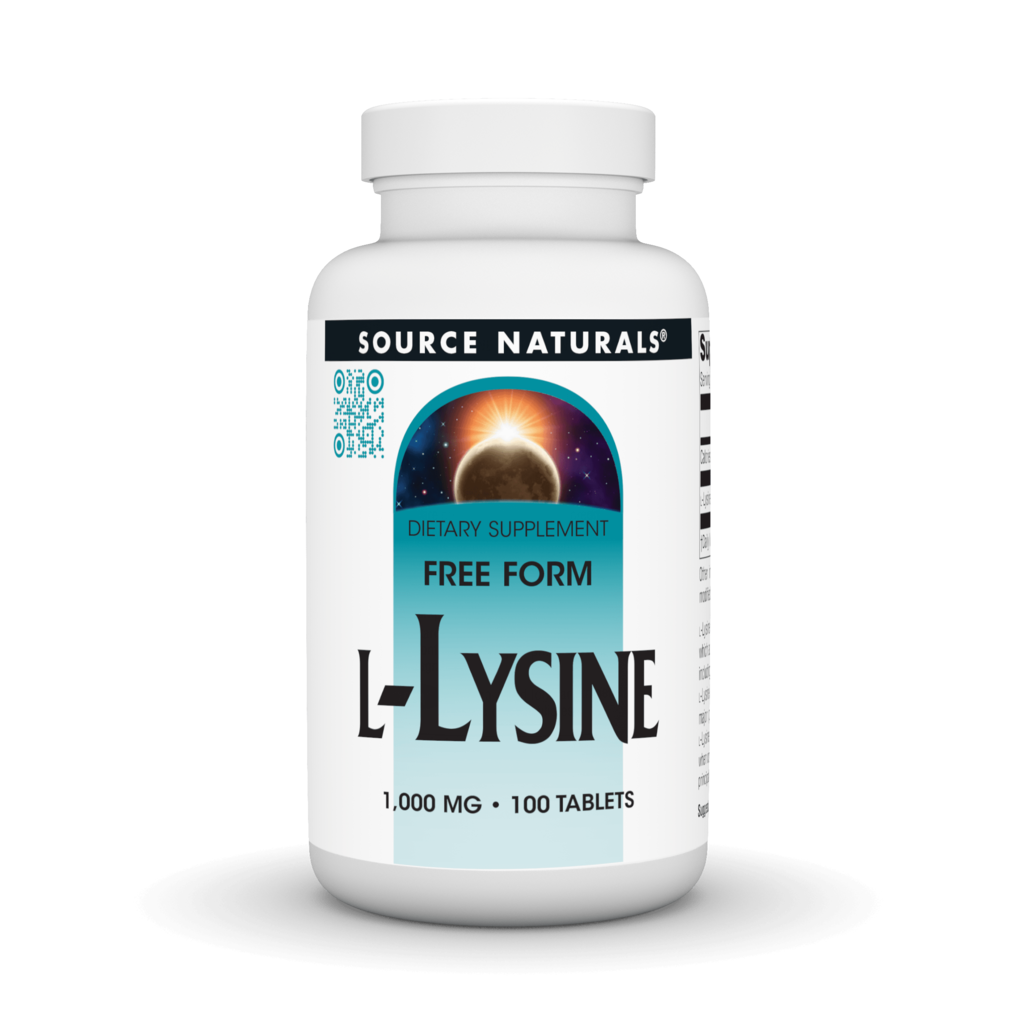 Лізин, Source Naturals L-Lysine, 1000 мг, 100 таблеток