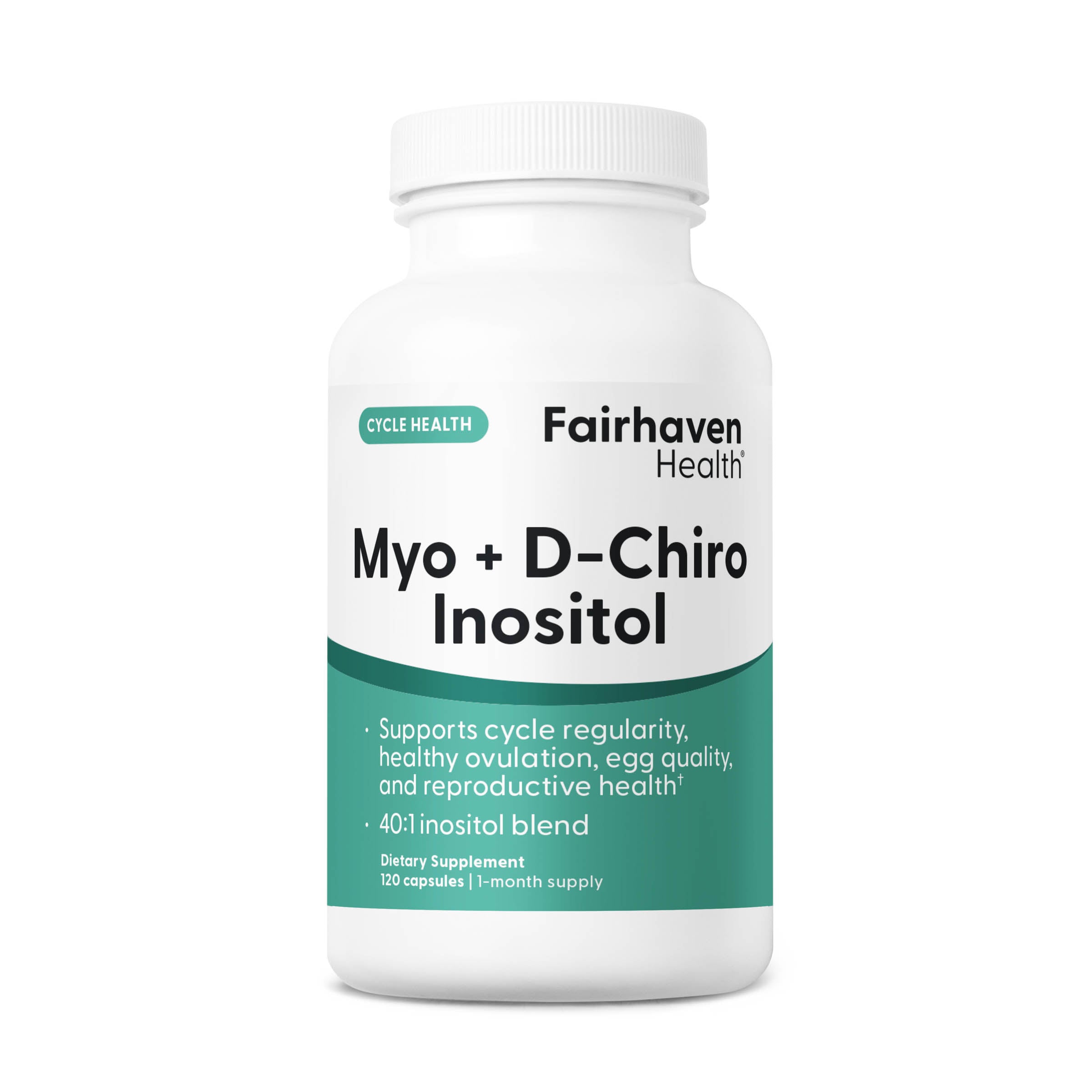Міо-інозитол та D-хіро інозитол, Fairhaven Health Myo + D-Chiro Inositol, 120 капсул