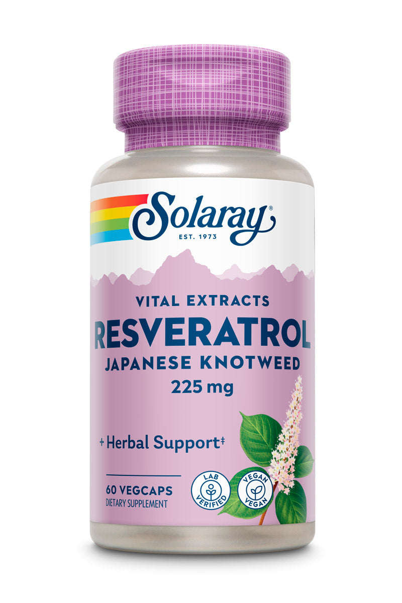 Ресвератрол, Solaray Triple Strength Resveratrol, 225 мг, 60 вегетарианских капсул