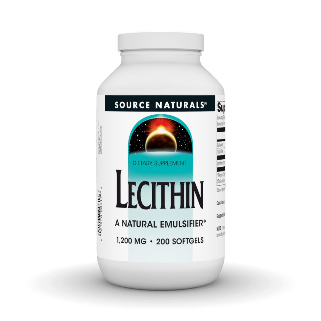 Лецитин соєвий, Source Naturals Lecithin, 1200 мг, 200 м'яких капсул