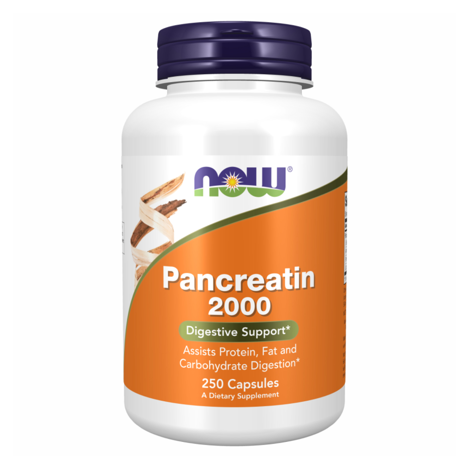 Панкреатин, Now Foods Pancreatin 2000, 2000 мг, 250 капсул