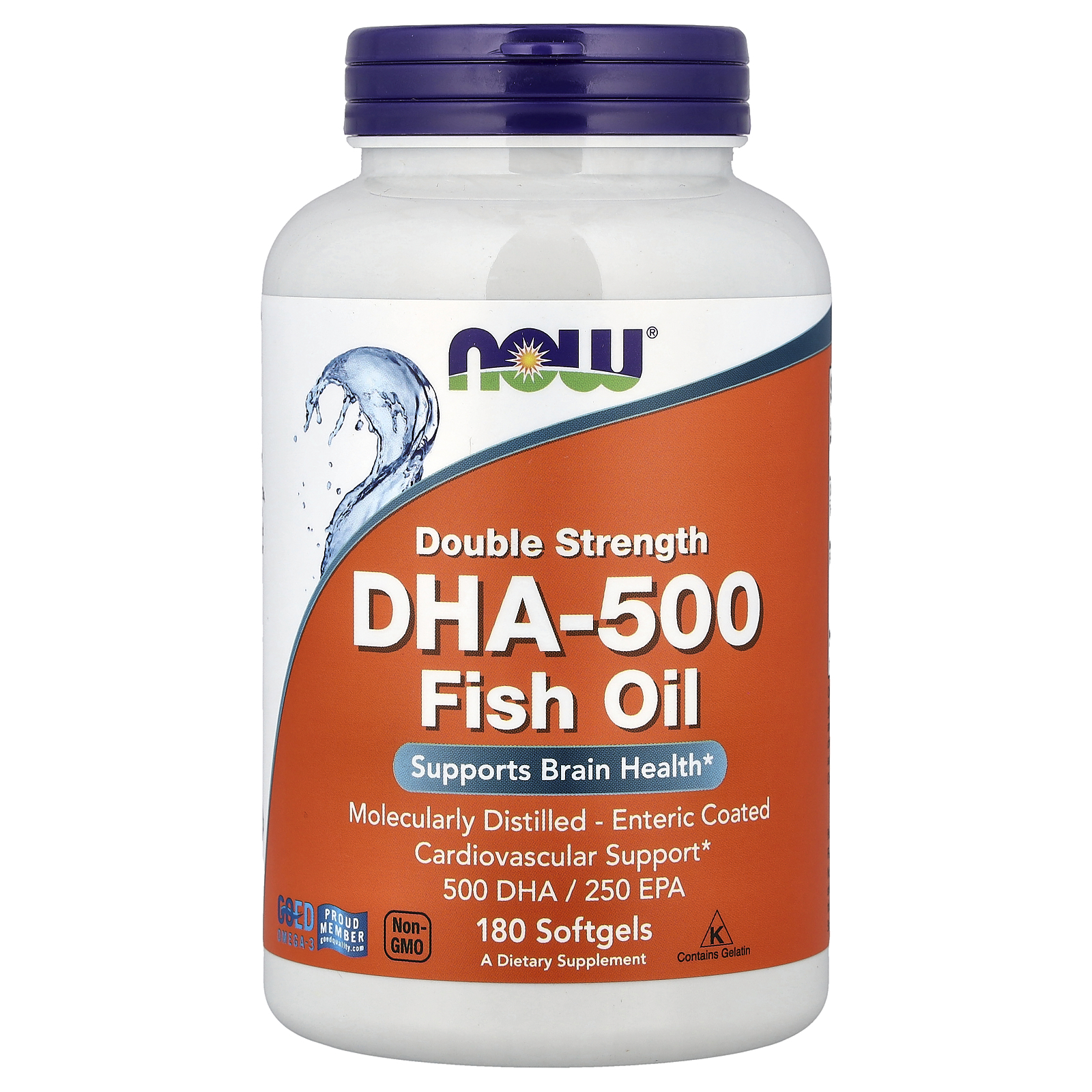 Омега-3 жирні кислоти, Now Foods DHA-500/250 EPA, 180 м'яких капсул