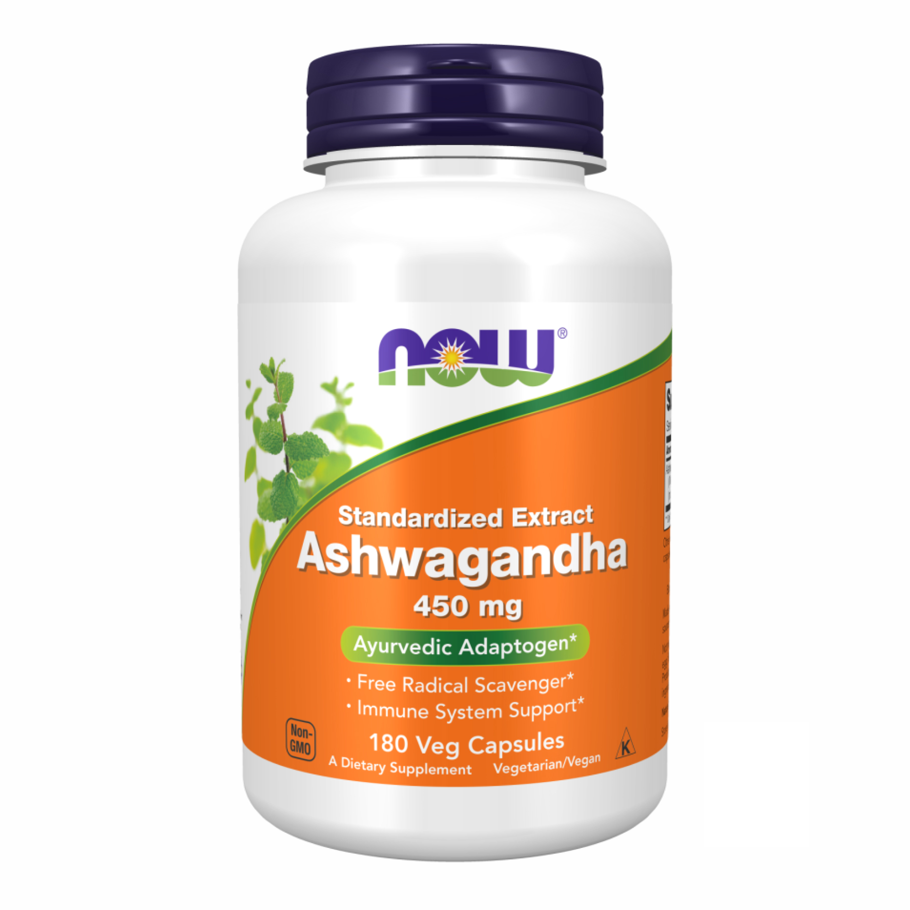 Ашваганда, Now Foods Ashwagandha, 450 мг, 180 вегетаріанських капсул