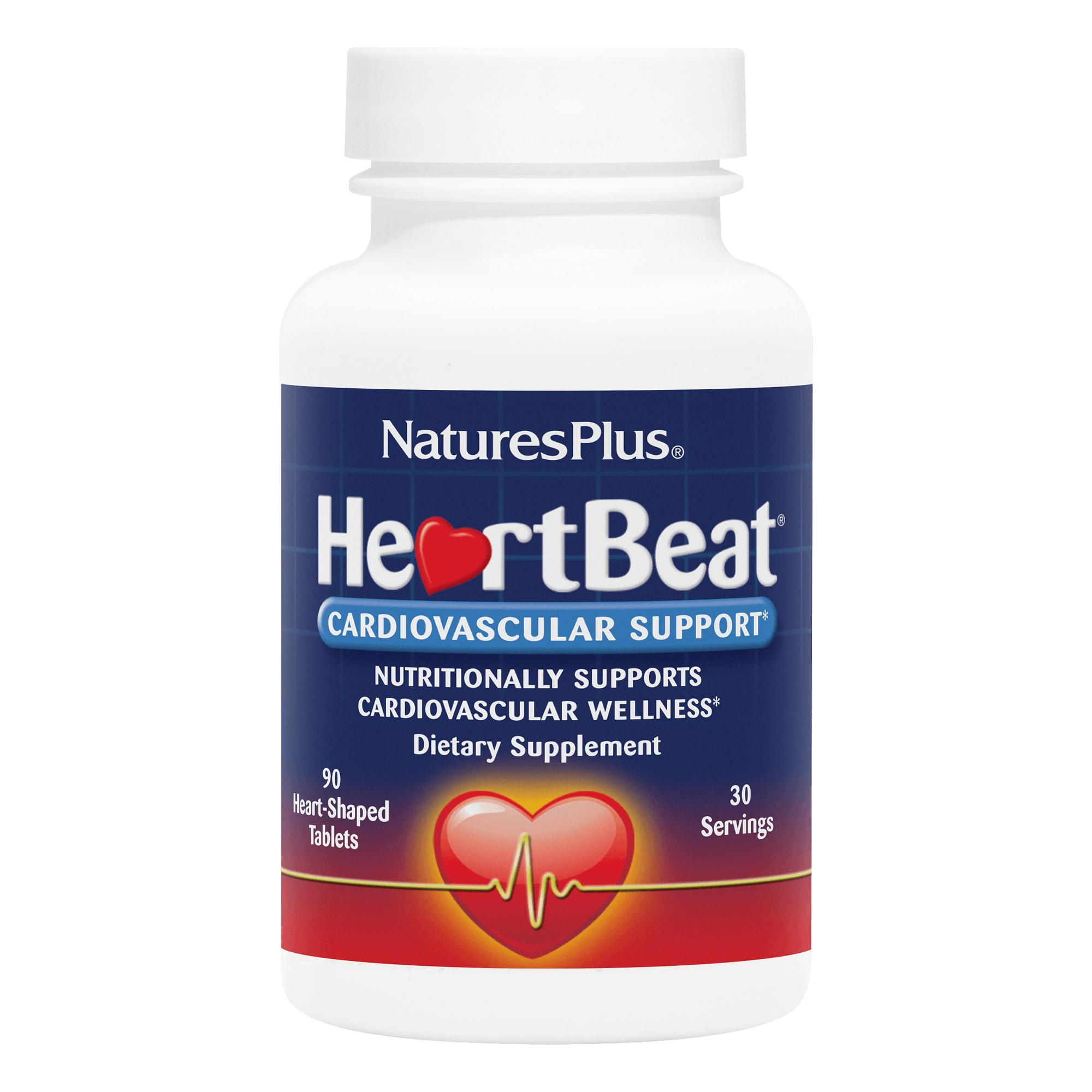 Комплекс для підтримки серцево-судинної системи, Natures Plus HeartBeat Cardiovascular Support, 90 таблеток