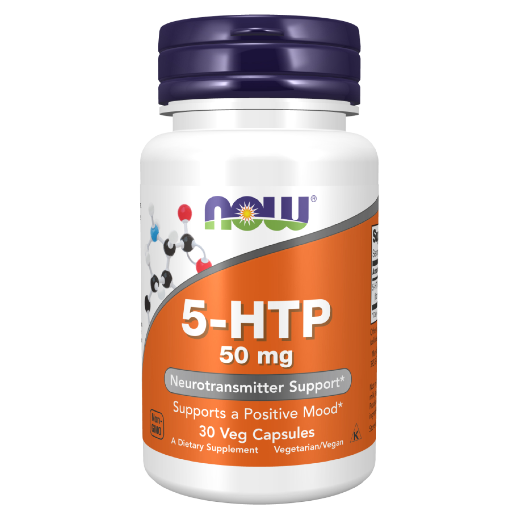 5-HTP, Now Foods 5-HTP, 50 мг, 30 вегетаріанських капсул