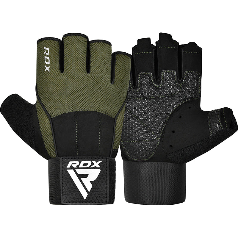 Рукавички для фітнесу, RDX W3 Army Gloves, Зелений, M