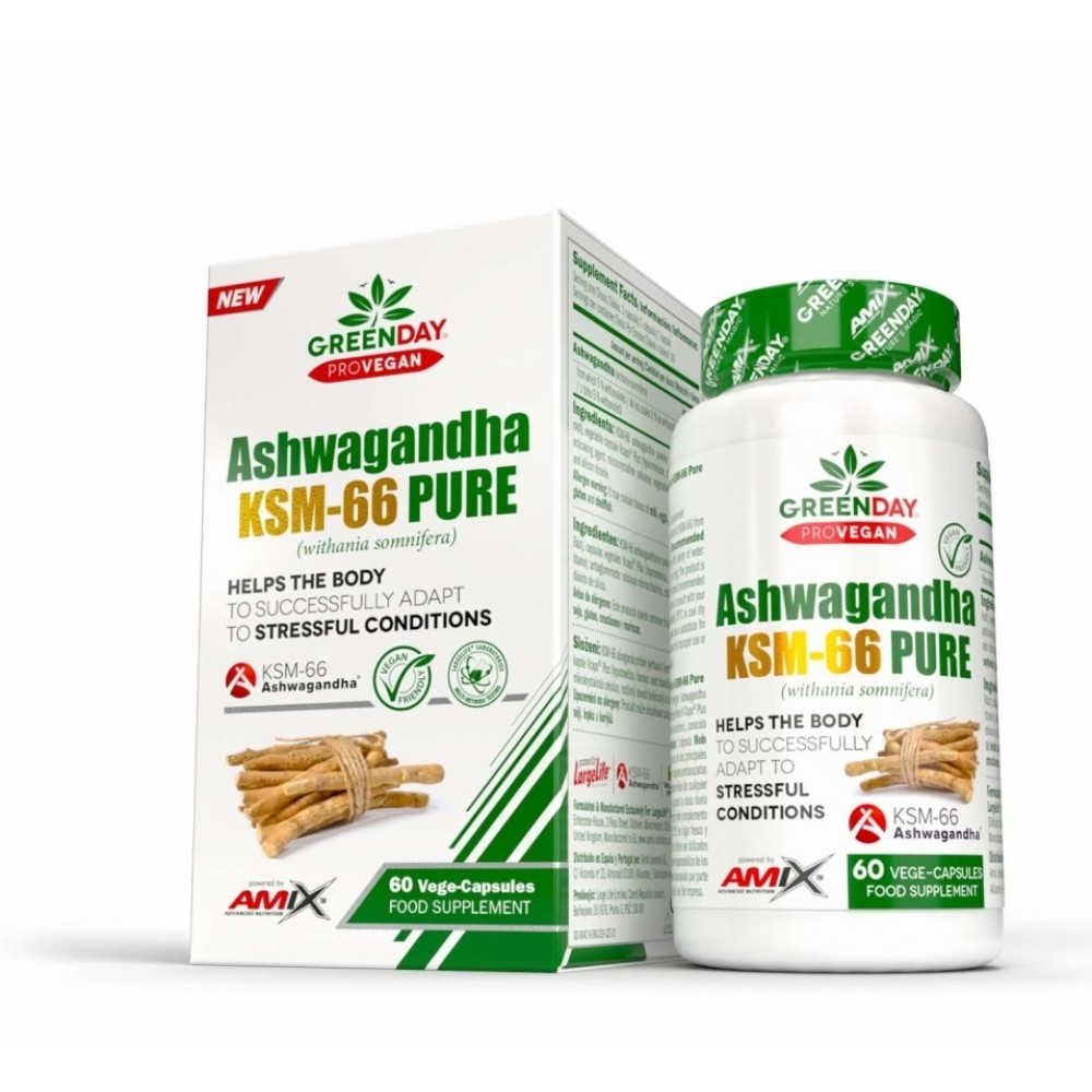 Ашваганда, Amix ProVegan Ashwagandha KSM-66, 60 вегетаріанських капсул