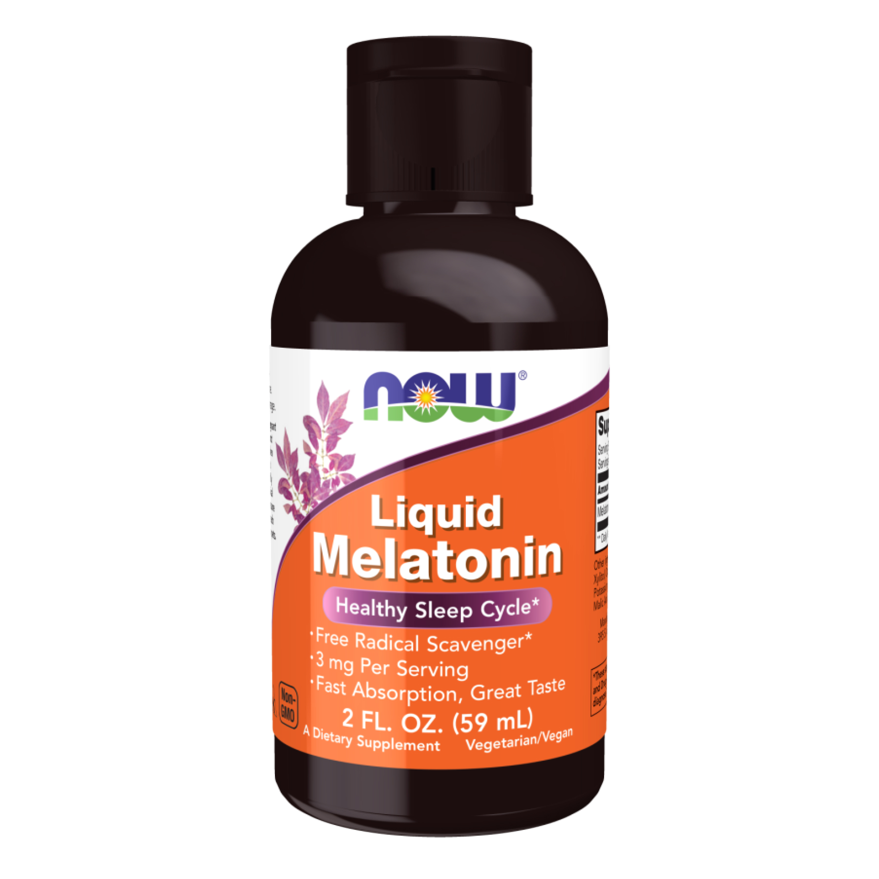 Мелатонін, Melatonin, Now Foods, 3 мг, рідкий, 59 мл