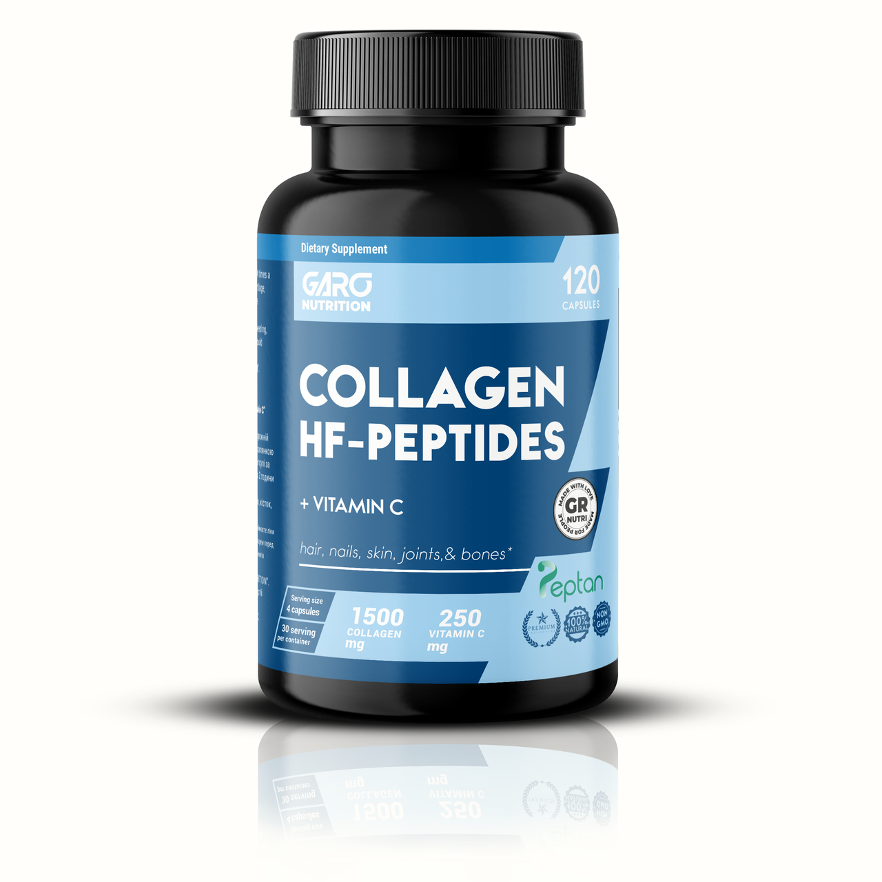 Морський колаген 1 та 3 типу з вітаміном C, Garo Nutrition Marine Collagen with Vitamin C Type 1 & 3