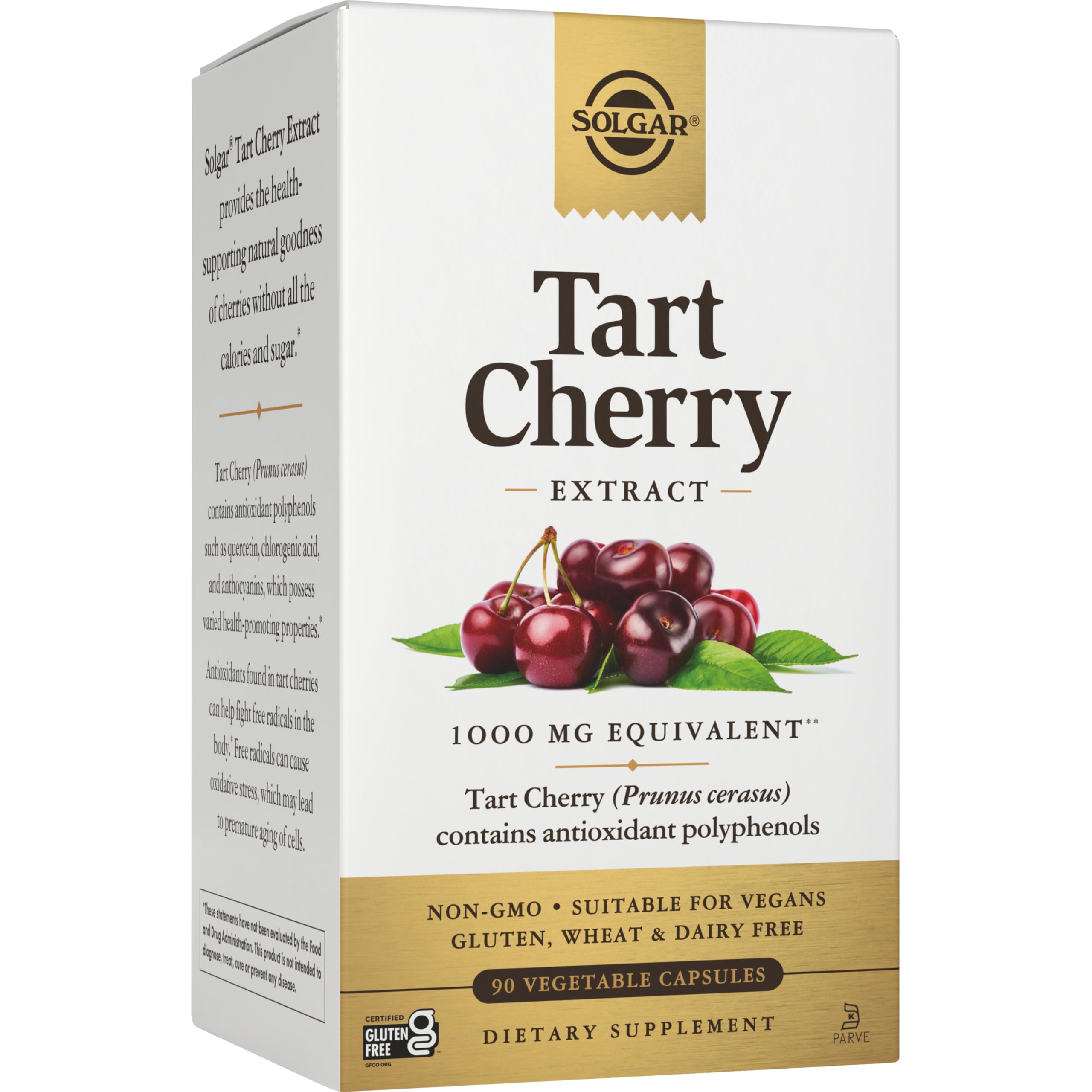 Екстракт терпкої вишні, 1000 мг, Tart Cherry Extract, Solgar, 90 вегетаріанських капсул