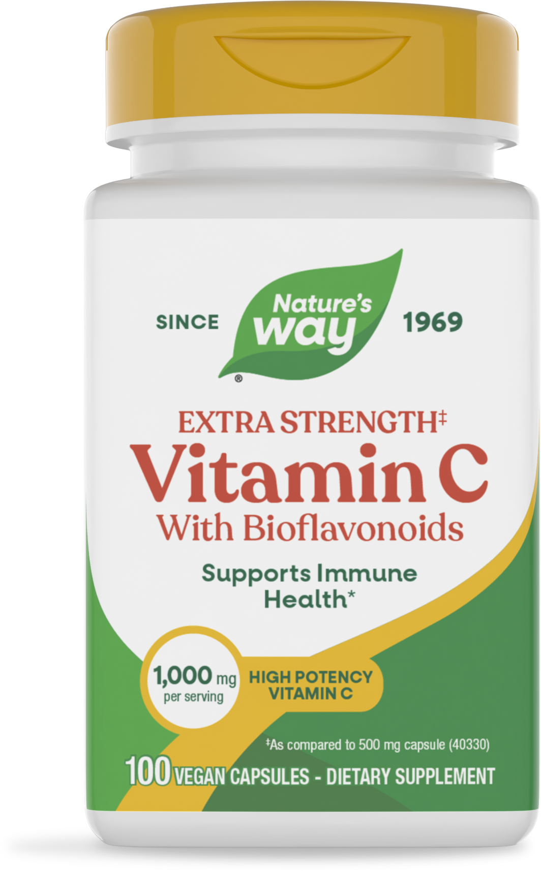 Вітамін C з біофлавоноїдами, Nature's Way Vitamin C With Bioflavonoids Extra Strength, 1000 мг, 100 вегетаріанських капсул
