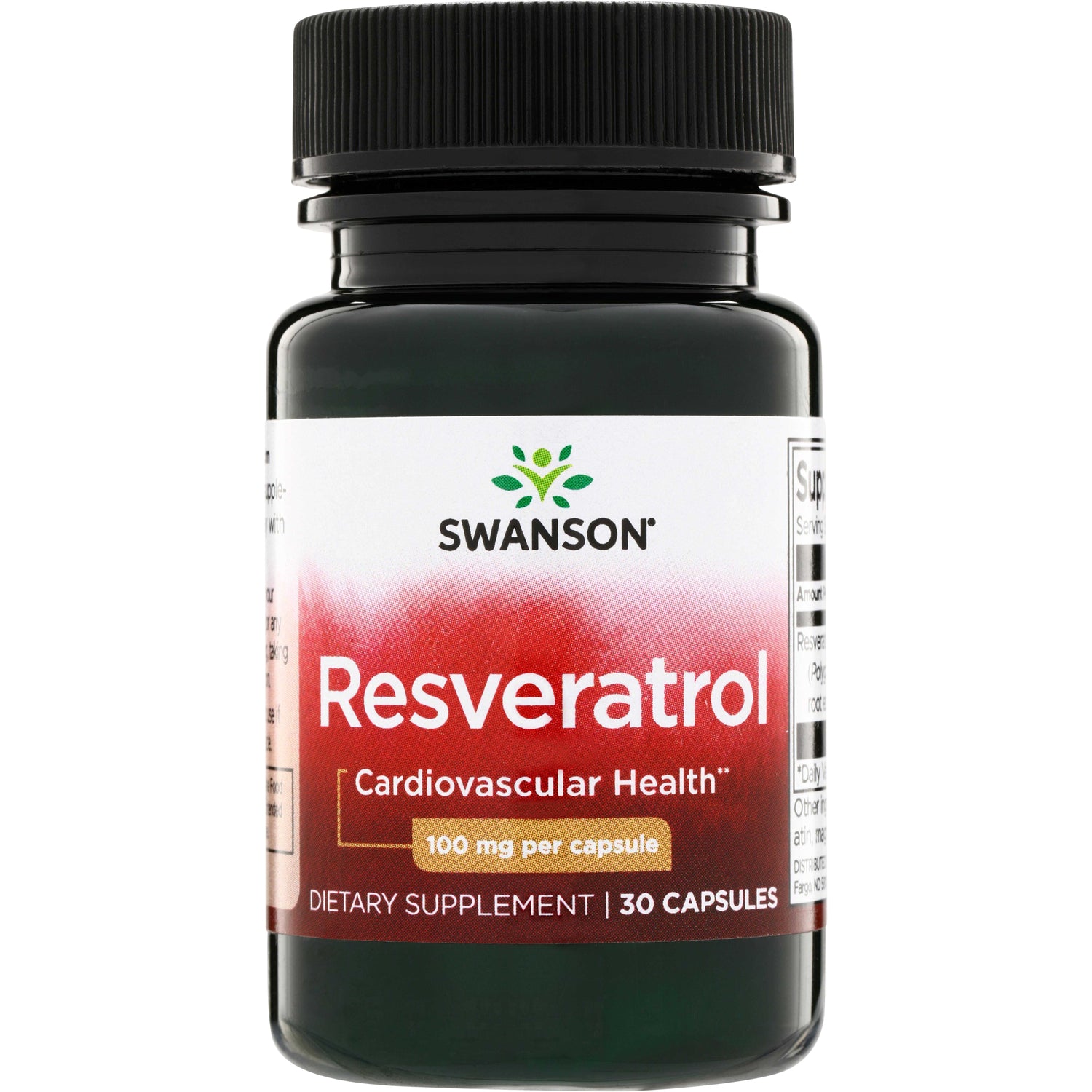 Ресвератрол, Swanson Resveratrol 100, 100 мг, 30 капсул