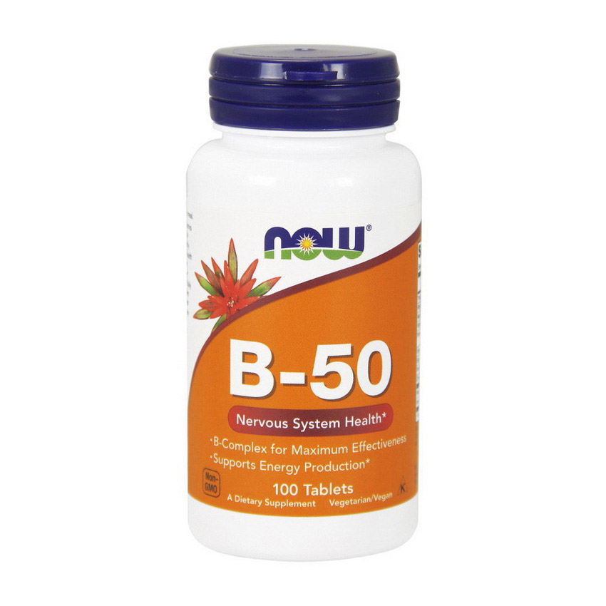 Вітаміни групи B, Now Foods B-50, 100 таблеток