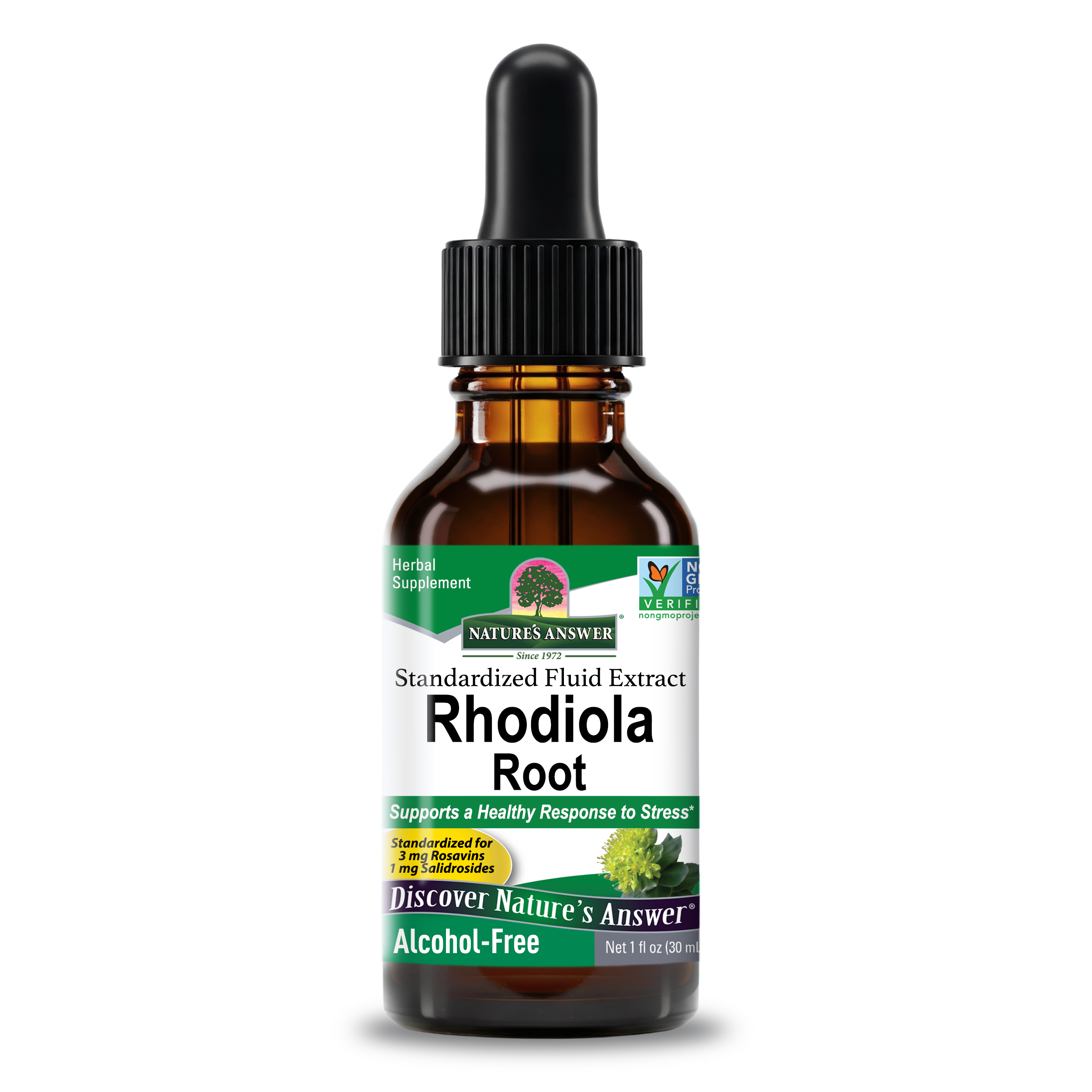 Екстракт кореня родіоли без спирту, Nature's Answer Rhodiola Root, 100 мг, 30 мл