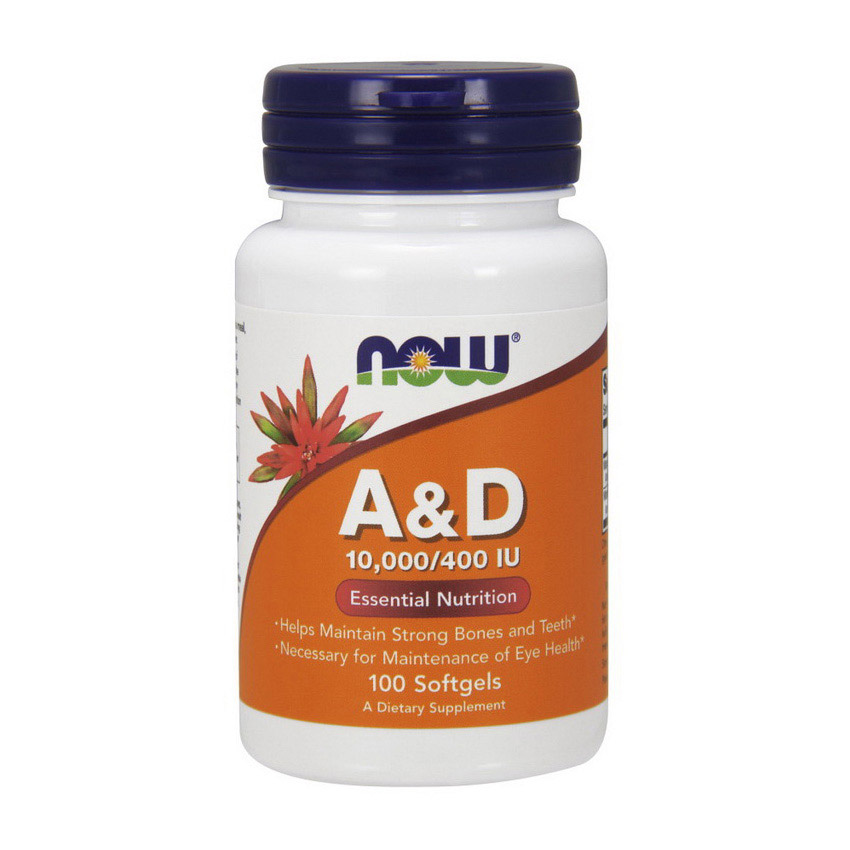 Вітаміни A та D, Now Foods A&D, 100 м'яких капсул