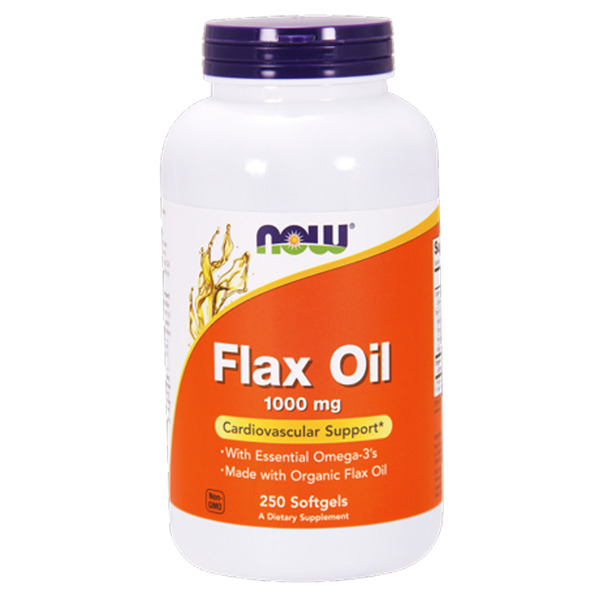 Органічна лляна олія, Now Foods Flax Oil, 1000 мг, 250 капсул