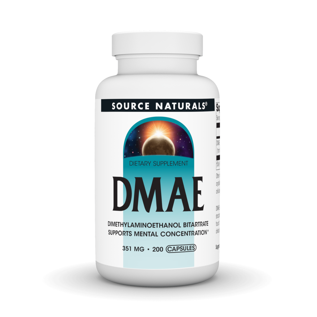 DMAE (диметиламіноетанол), Source Naturals DMAE, 351 мг, 200 капсул