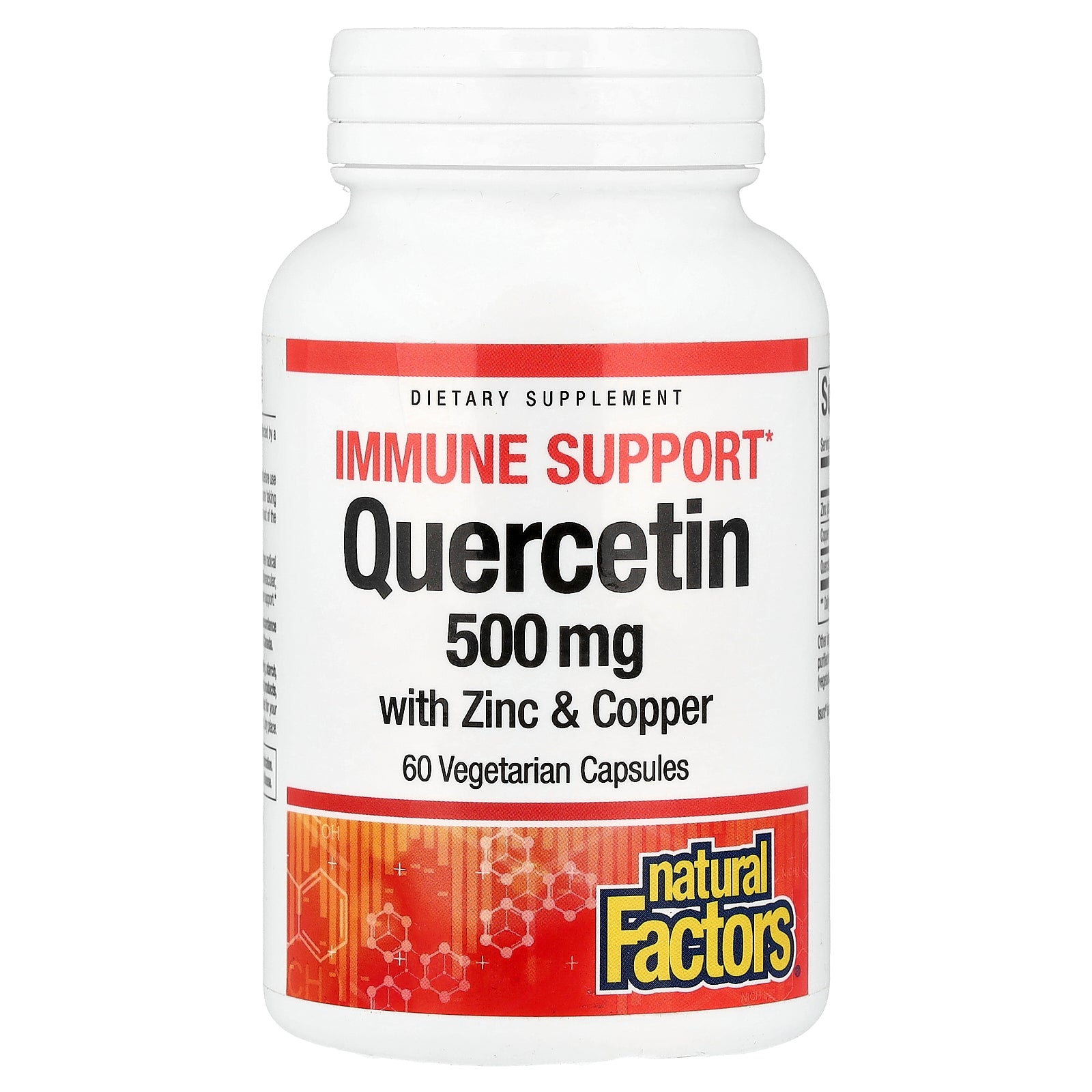 Кверцетин з цинком та міддю для імунітету, Natural Factors Quercetin with Zinc & Copper, 500 мг, 60 вегетаріанських капсул