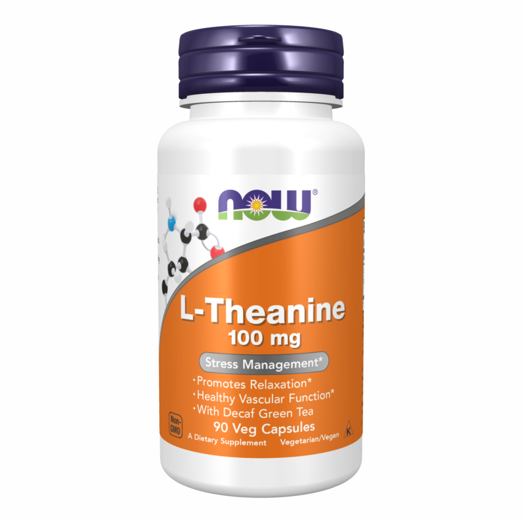 L-теанін, Now Foods L-Theanine, 100 мг, 90 вегетаріанських капсул
