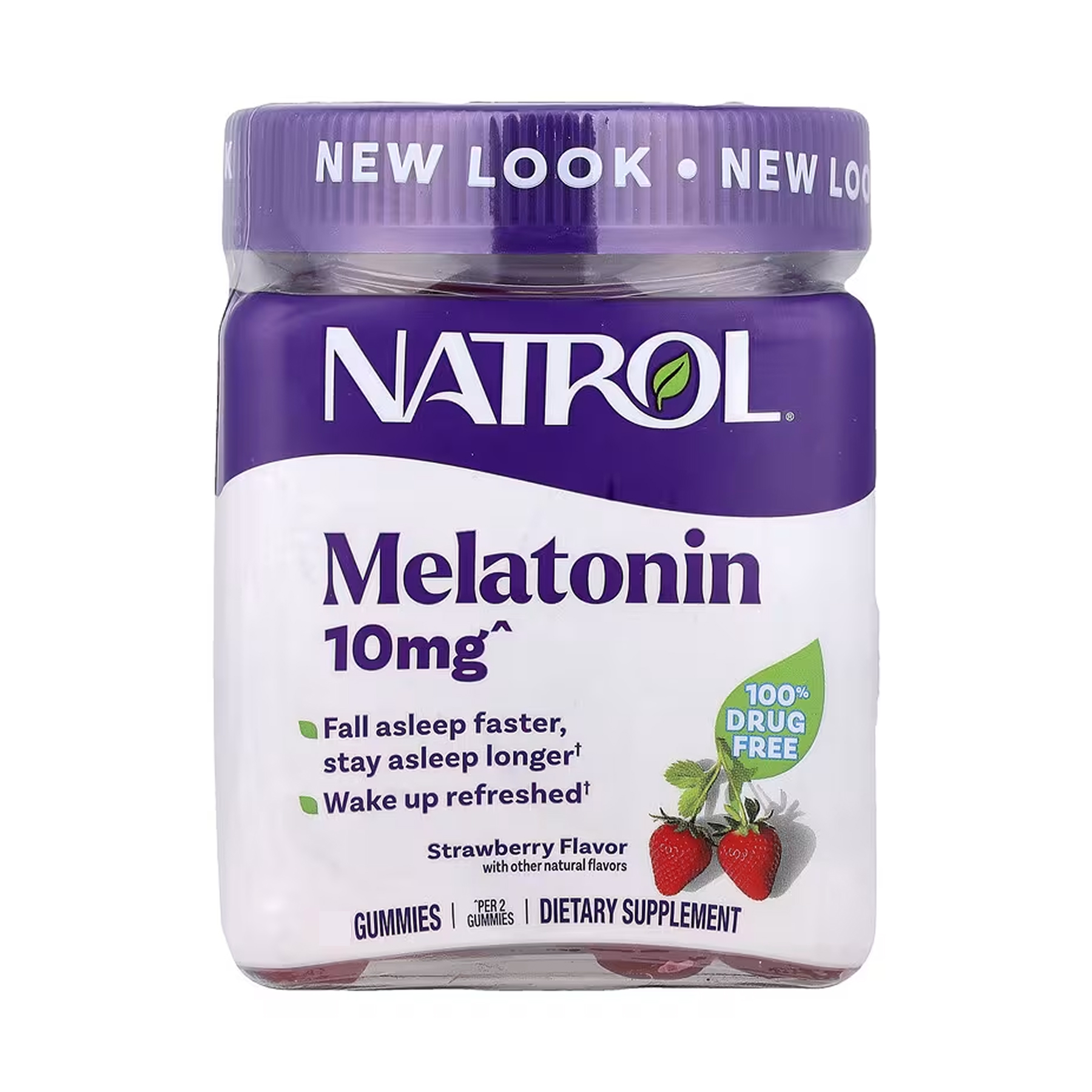 Мелатонін, 10 мг, смак полуниці, Melatonin, Natrol, 60 жувальних цукерок